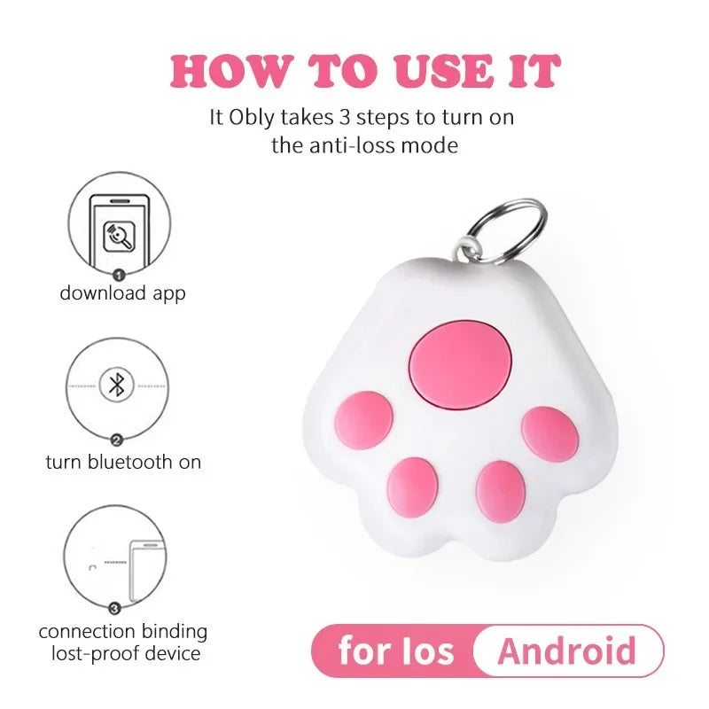 Mini Pet Anti-Lost GPS Tracker – Bluetooth Locator for Dogs, Cats, Keys & Bags (iOS/Android)