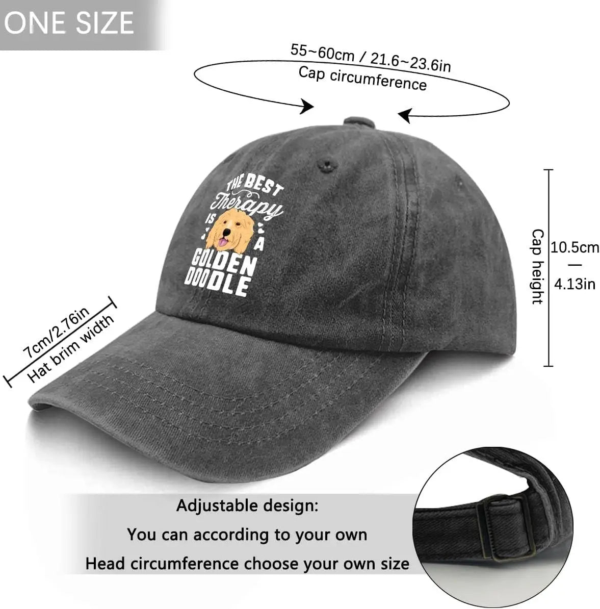 Best Therapy Goldendoodle Hat – Vintage Dog Dad and Mom Baseball Cap