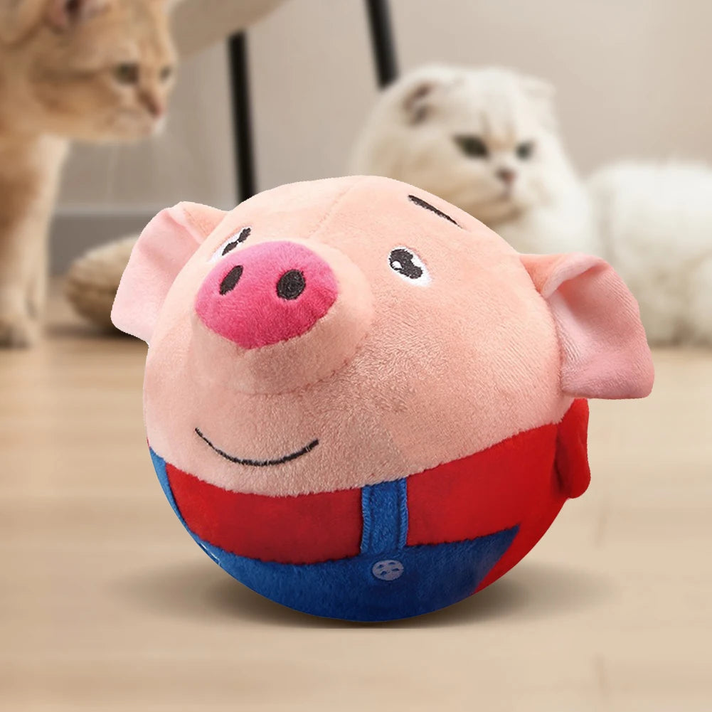 Self-Moving Bouncing Plush Interactive Chew Toy for Indoor Play