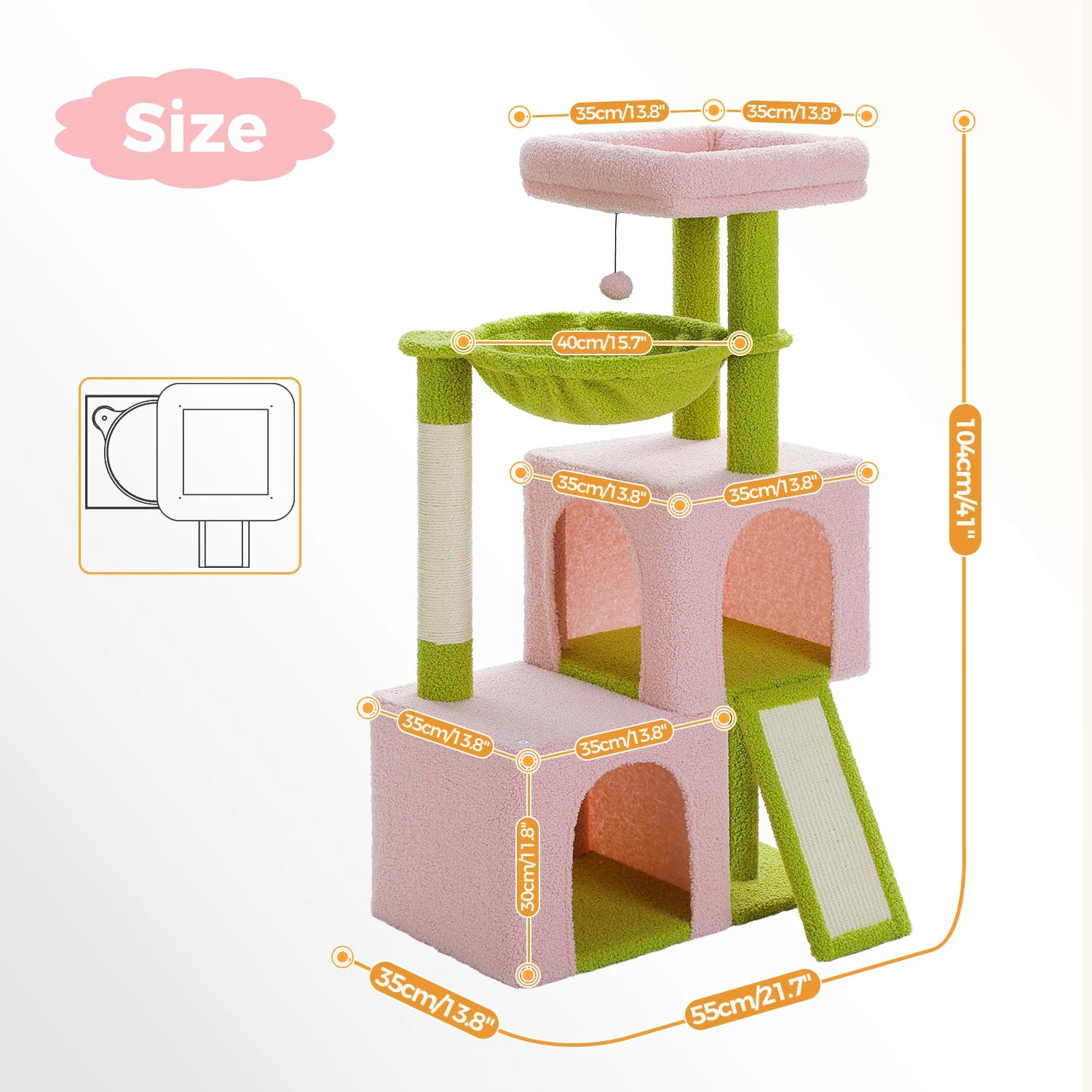 Large Cat Tree for Indoor Cats, Multi-Level Cat Tower with Sisal Scratching Post, 2 Spacious Condo, Cat Scratching Pad, Cat Toys