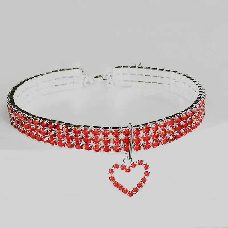 Sparkly Rhinestone Dog & Cat Necklace – Elegant Pet Jewelry for Weddings, Parties & Photoshoots