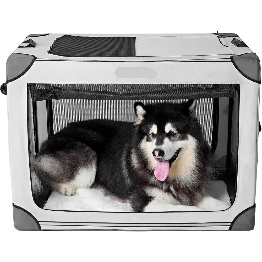 Curated visual reference: Visual Reference: Collapsible Dog Crate 42 Soft Portable Travel Kennel For Extra