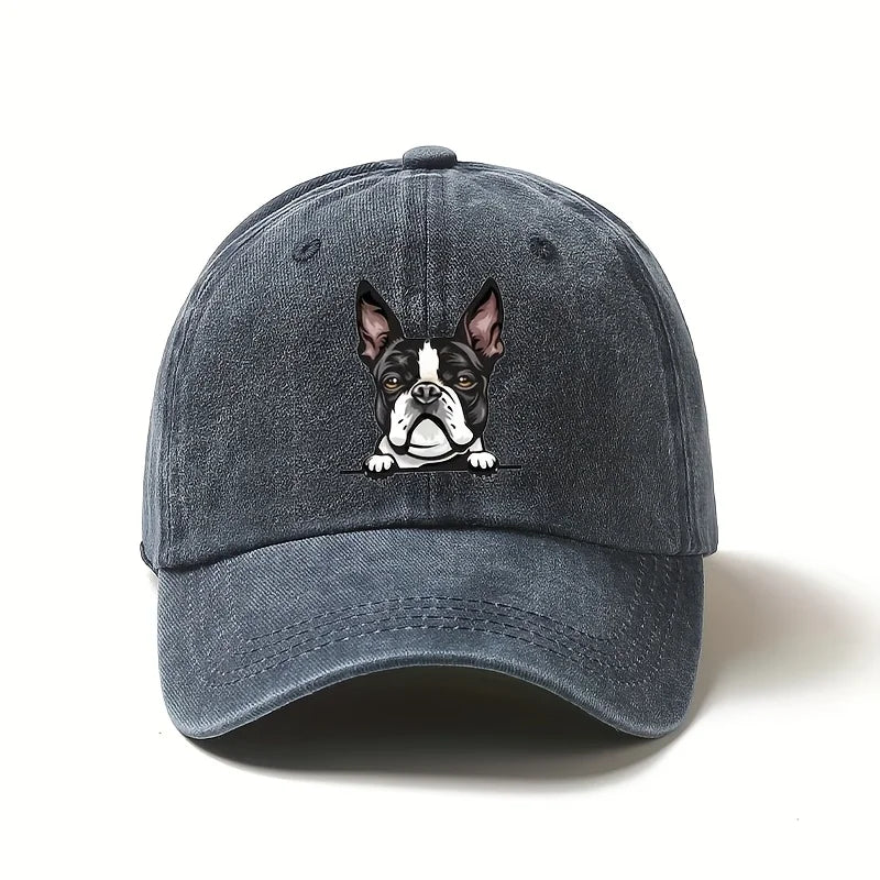 Cute Boston Terrier Baseball Cap – Casual Dog Lover Hat, Adjustable Sunshade Cap for Daily Wear & Travel