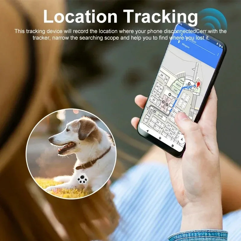 Mini Pet Anti-Lost GPS Tracker – Bluetooth Locator for Dogs, Cats, Keys & Bags (iOS/Android)