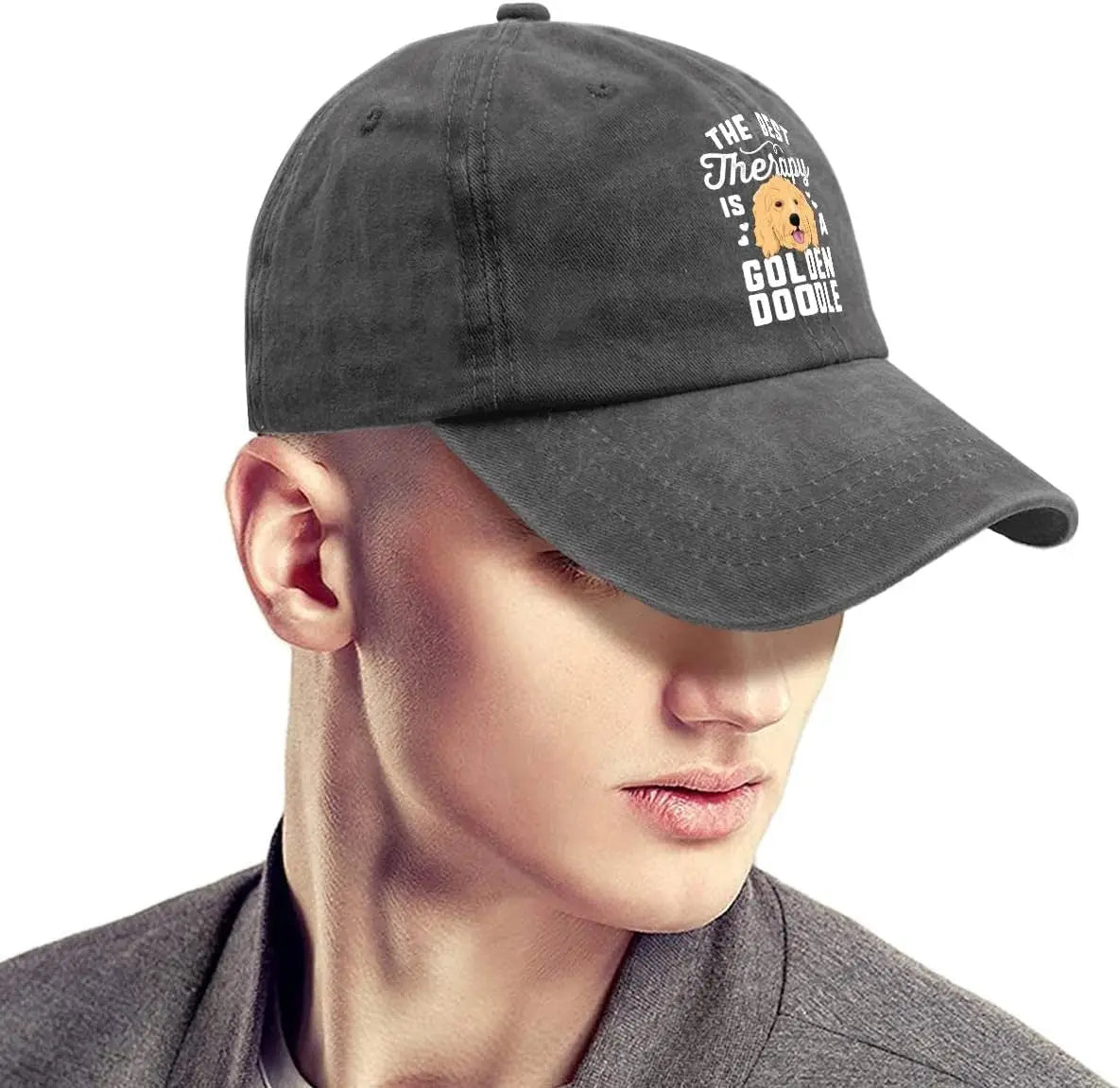 Best Therapy Goldendoodle Hat – Vintage Dog Dad and Mom Baseball Cap