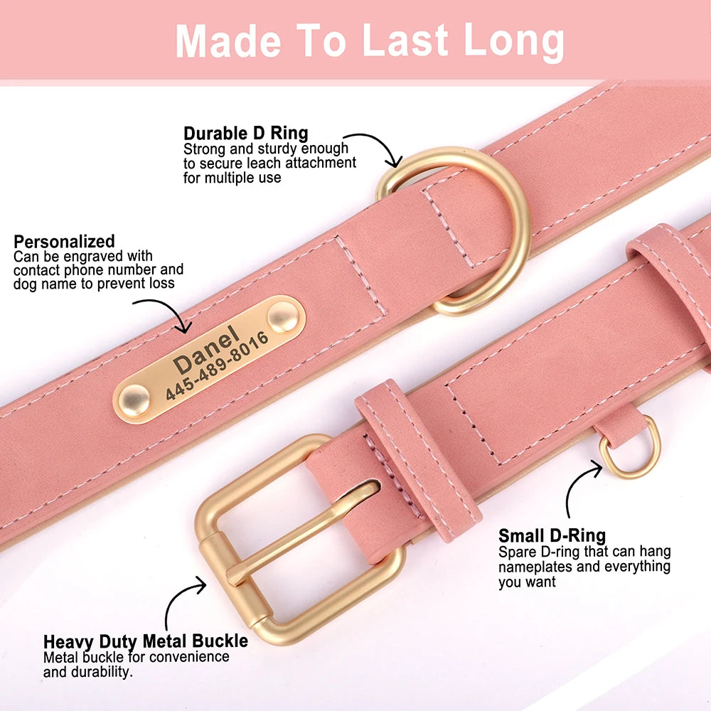 Magnolia Pet Personalized Safety Leather Dog Collar & Leash Set product image 9