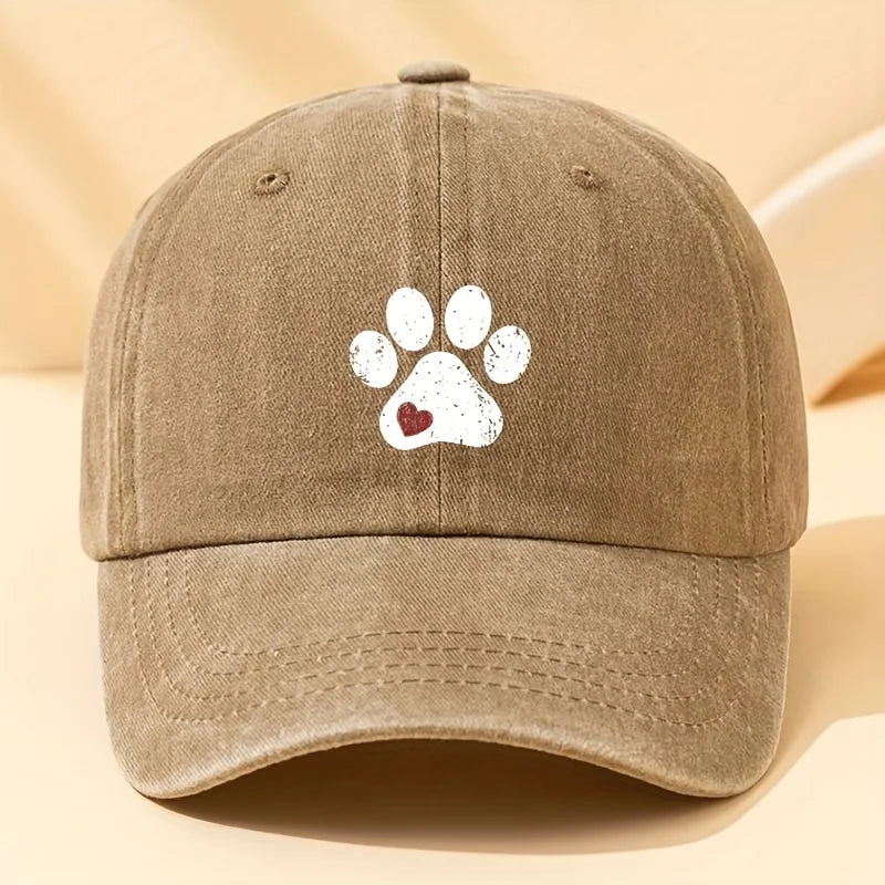 Fashionable Dog Claw Baseball Cap – Outdoor Travel Sun Hat, Adjustable Casual Dog Lover Cap for Men & Women