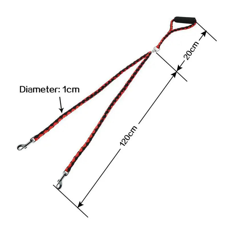 Double Dog Leash for Walking Two Dogs – Durable Nylon Pet Coupler with Comfortable EVA Handle, 140cm