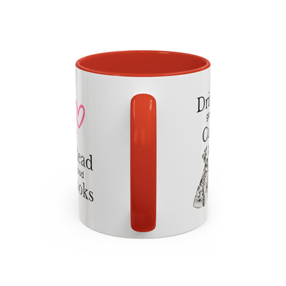 Drink Good Coffee Read Good Books with Cute Dalmatian Dog on Multi-Color Coffee Mug for Animal Lovers, Pet Owners, Dog Lovers, Gift for Her