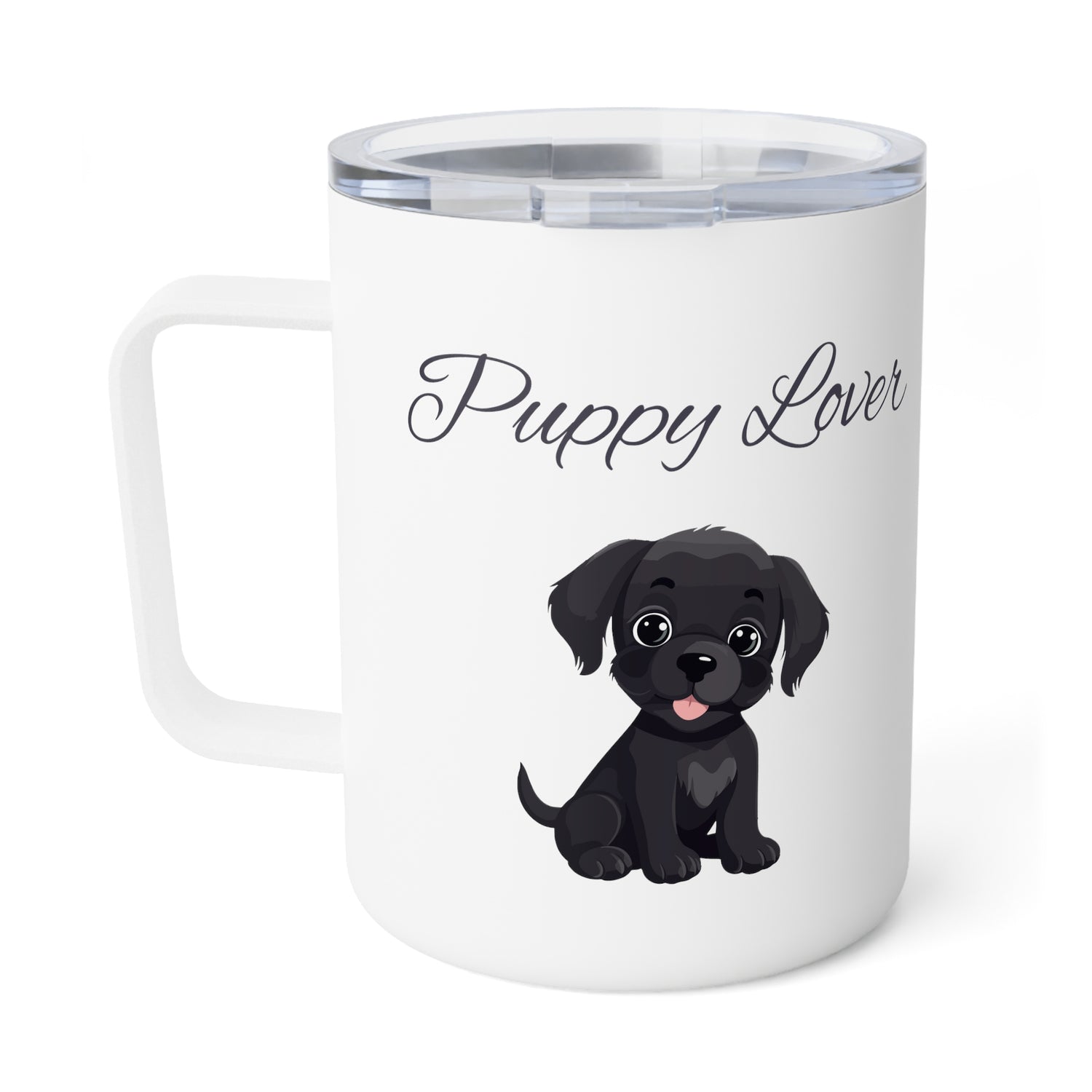 Puppy Lover Insulated Travel Mug – 10oz Stainless Steel Mug for Hot &amp; Cold Drinks