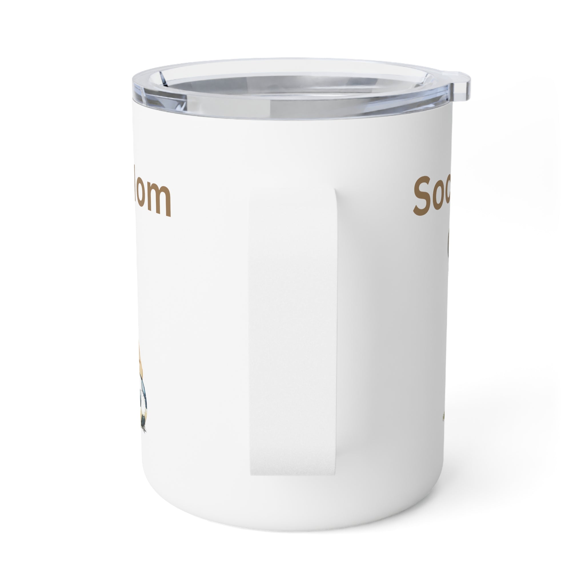 Soccer Mom with Frenchie Insulated Coffee Mug, 10oz  for hot and cold drinks