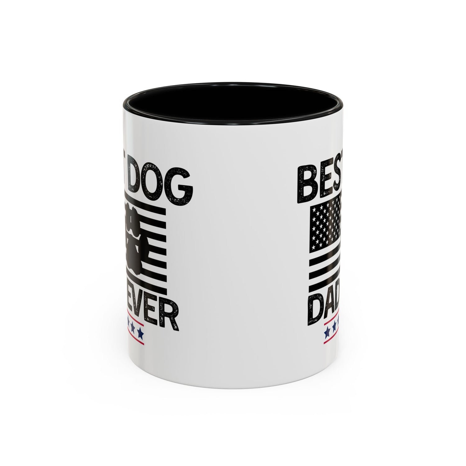 Best Dog Dad Coffee Mug – Patriotic Paw Flag Design