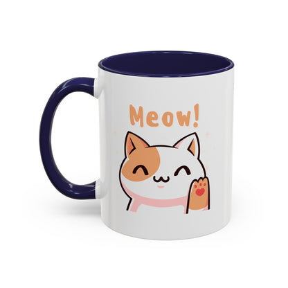 Cute Cat Classic Ceramic Coffee Mug, 11oz Multi Colors for Cat Lovers, Cat Mom, Cat People Gift, Fun Cat Mug
