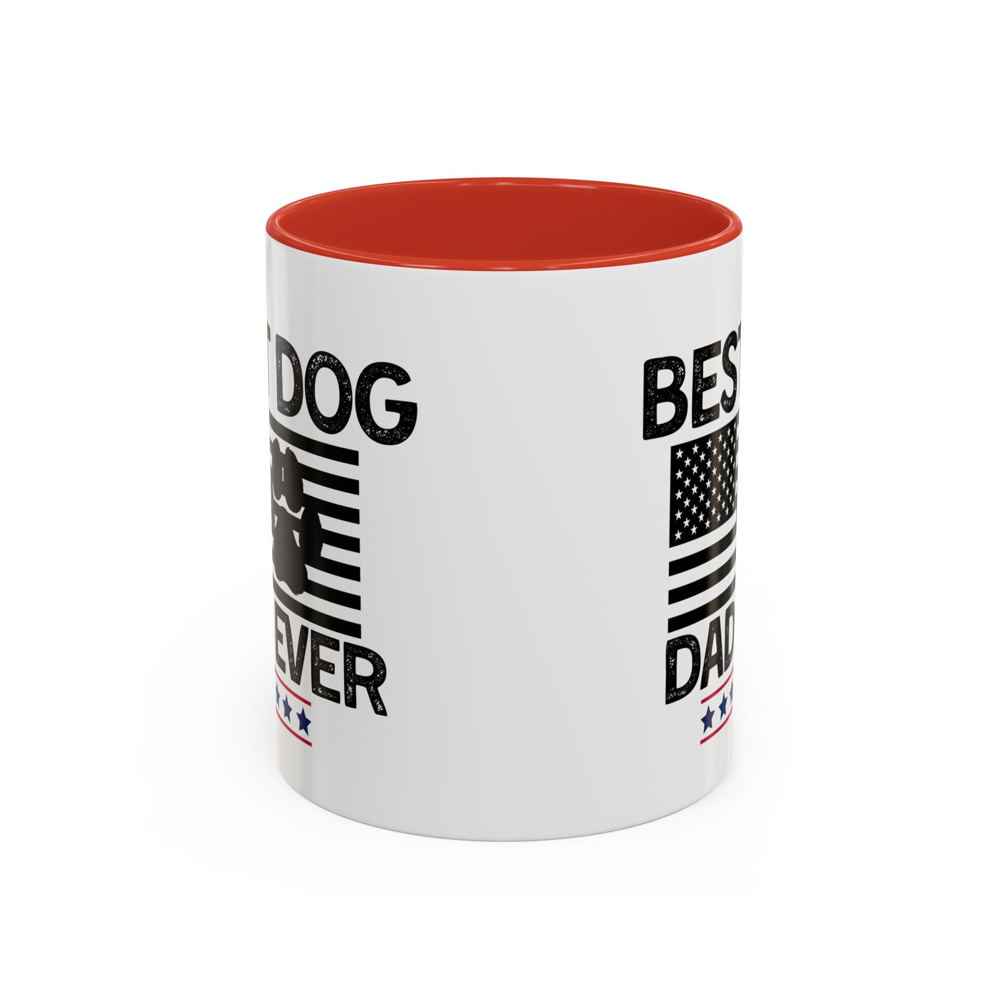 Best Dog Dad Coffee Mug – Patriotic Paw Flag Design