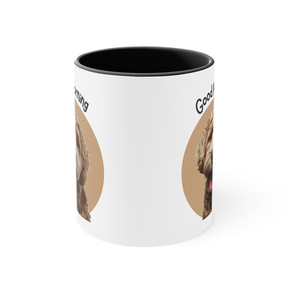 Custom Good Morning Doodle Dog Coffee Mug, 11oz Multi Colors Classic Style Dog Lover Gifts Special Dog Gifts Holiday Gifts Printify