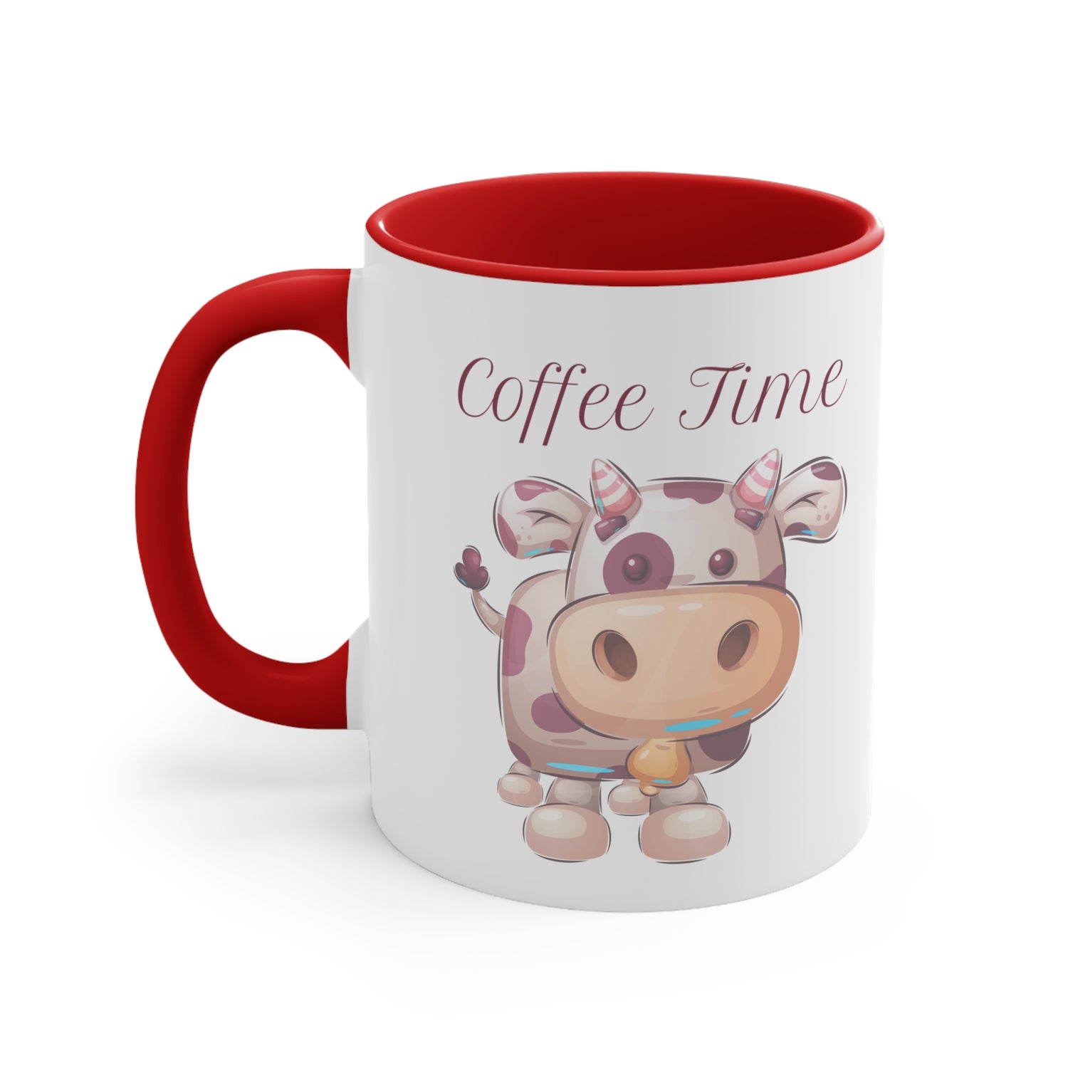 Coffee Time with Cute Cow Multi-Color Coffee Mug for Animal Lovers