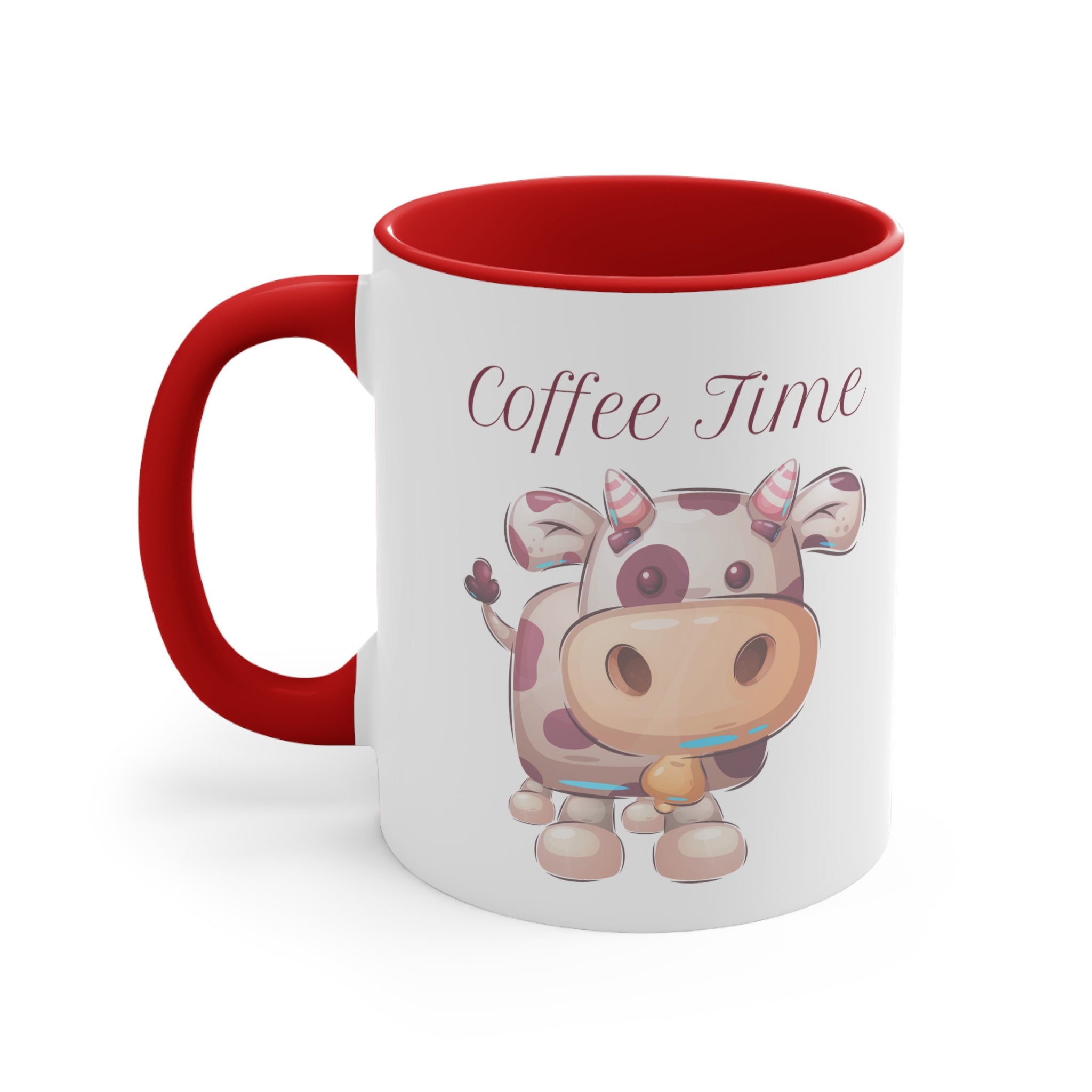 Coffee Time with Cute Cow Multi-Color Coffee Mug for Animal Lovers