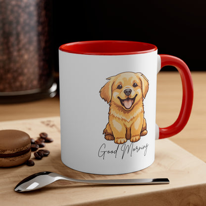 Good Mornings Cute Puppy Coffee Mug  11oz Multi Colors Cute Dog Mug, Dog Mom Gift, Funny Dog Cup Gift for Her