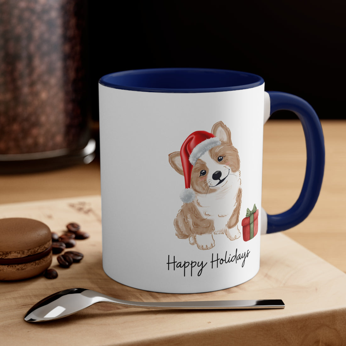 Cute Little Pup Holiday Coffee Mug... Custom Mug, 11oz Multi Colors Classic Style