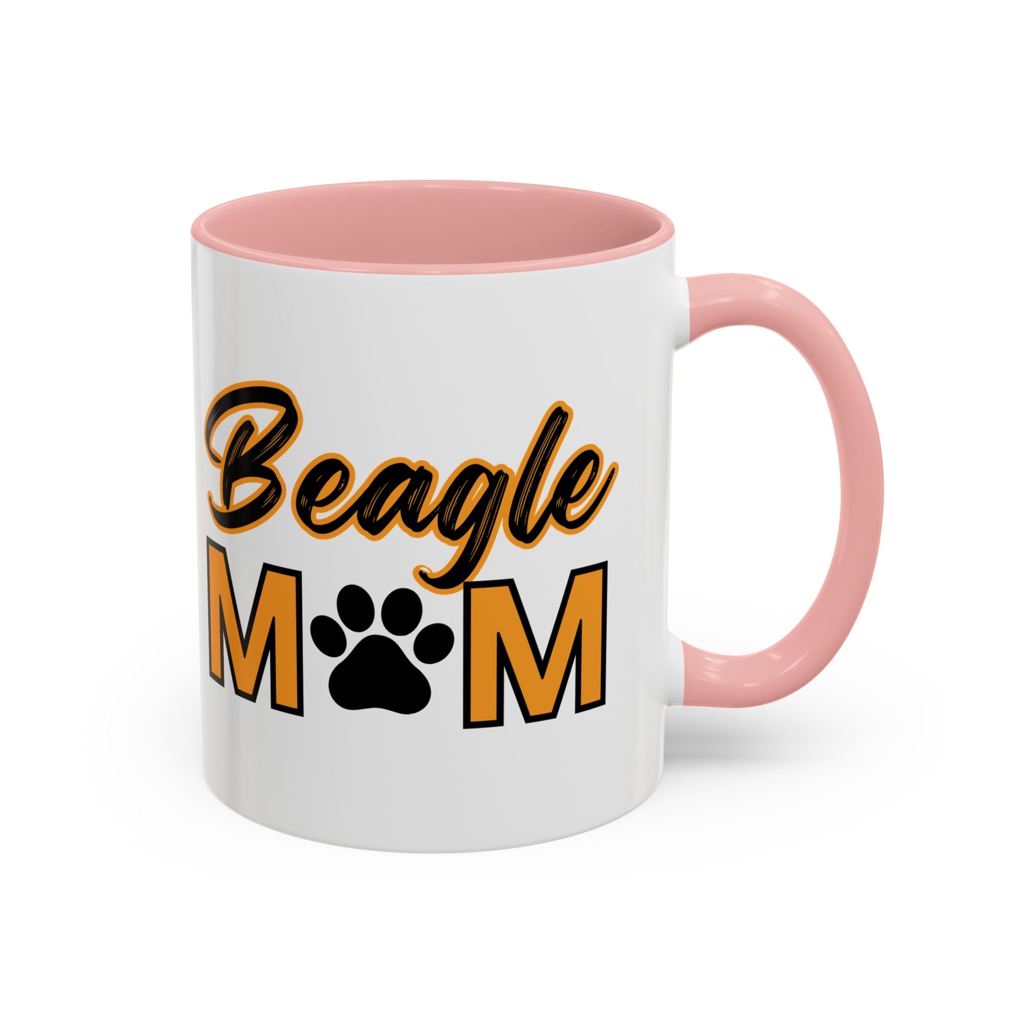 Custom Beagle Mom Coffee Mug with Paw Print – Multi-Color Dog Owner Gift, Personalized Mug for Dog Lovers