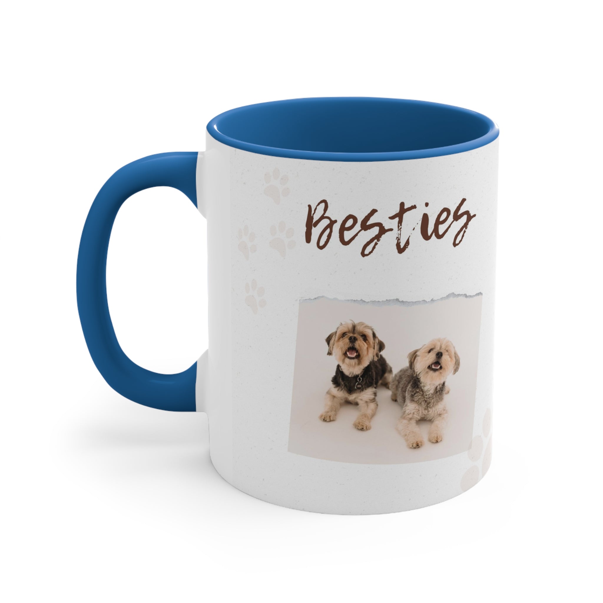 Special Mug Besties Forever Accent Coffee Mug, 11oz Gifts for Dog Lovers Pet Owners Coffee Mug Gifts Holiday Gifts Printify