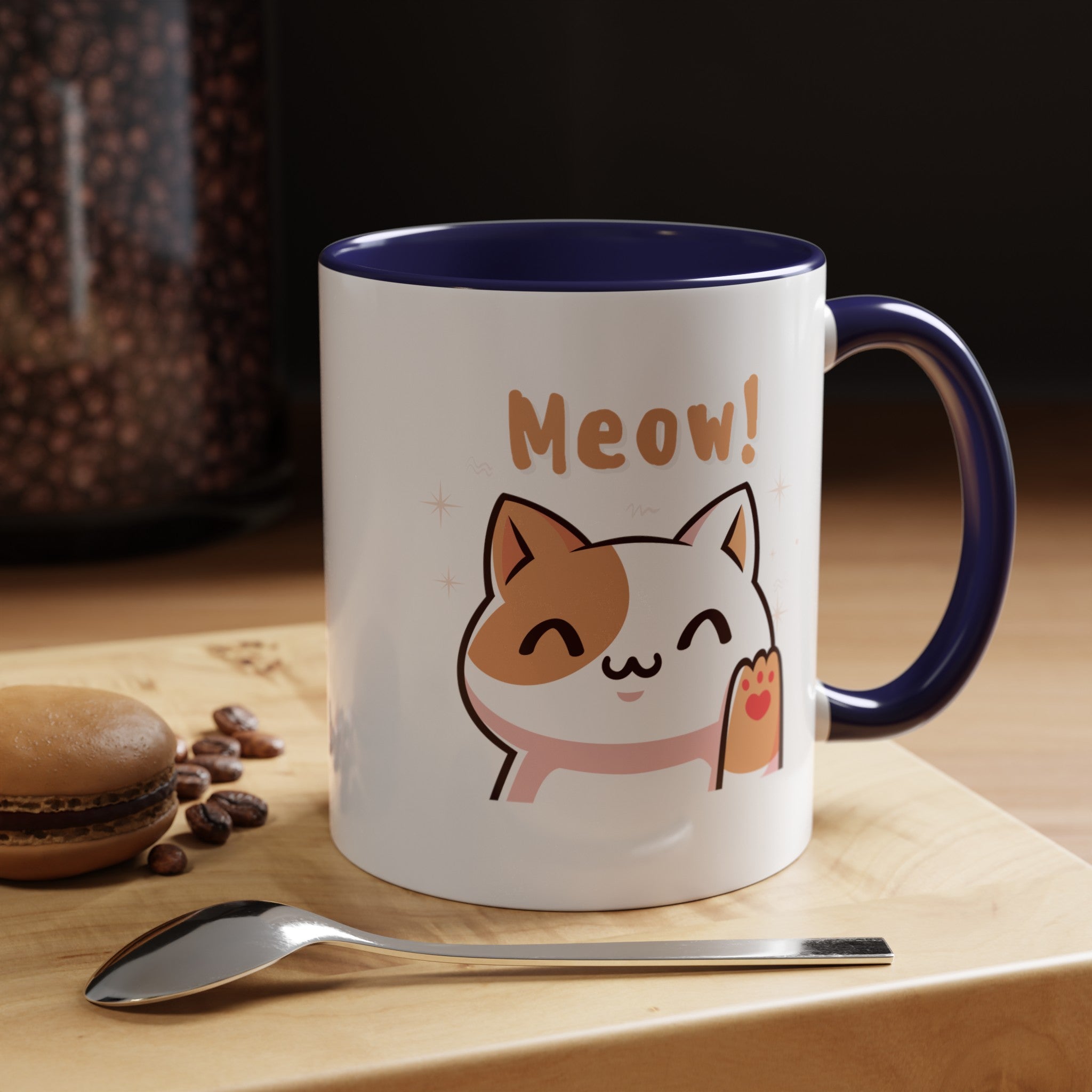 Cute Cat Classic Ceramic Coffee Mug, 11oz Multi Colors for Cat Lovers, Cat Mom, Cat People Gift, Fun Cat Mug