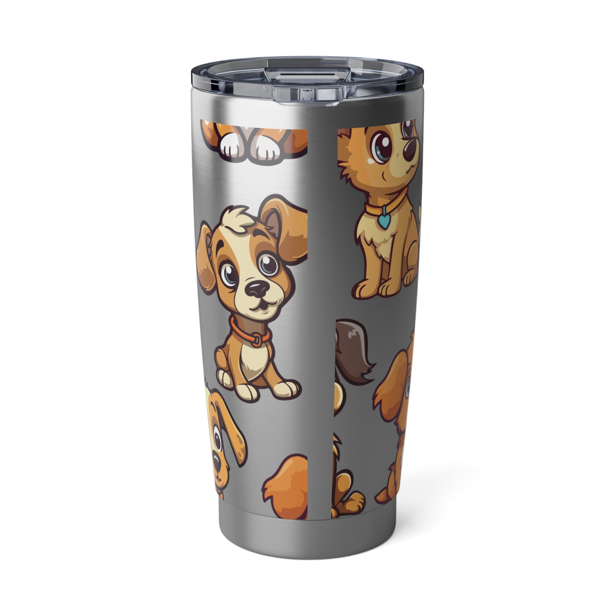 Cute Puppies on Stainless Metal Tumbler 20oz Gift for Dog Lovers and Dog Moms