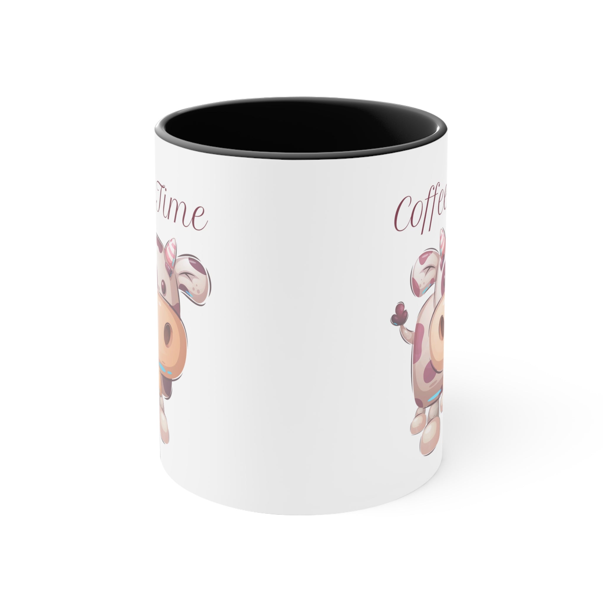 Coffee Time with Cute Cow Multi-Color Coffee Mug for Animal Lovers