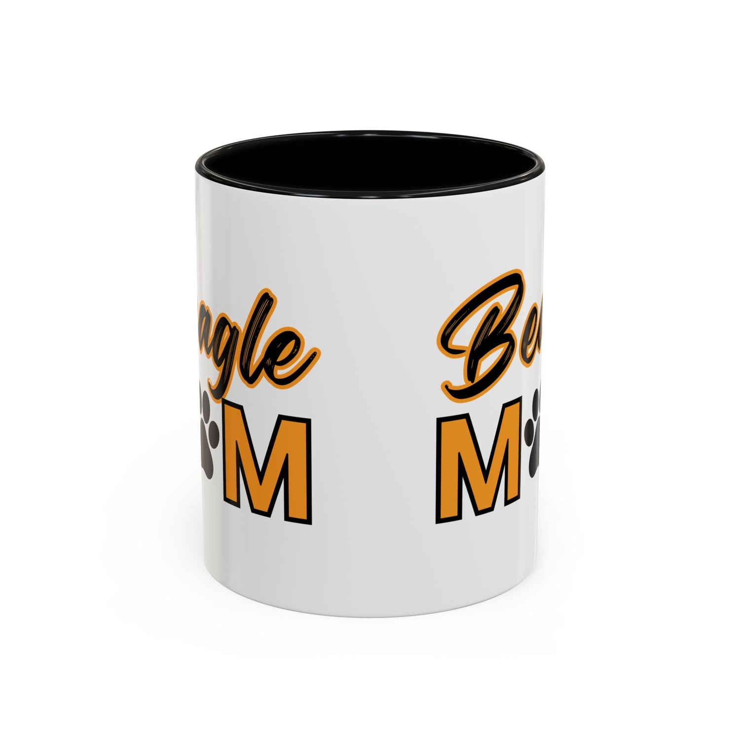 Custom Beagle Mom Coffee Mug with Paw Print – Multi-Color Dog Owner Gift, Personalized Mug for Dog Lovers