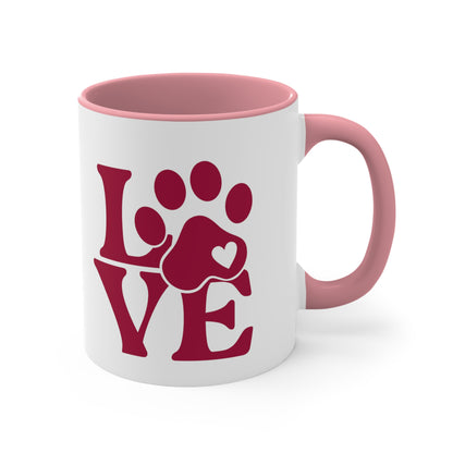 Show your love of dogs with this custom dog paw print coffee mug 11oz