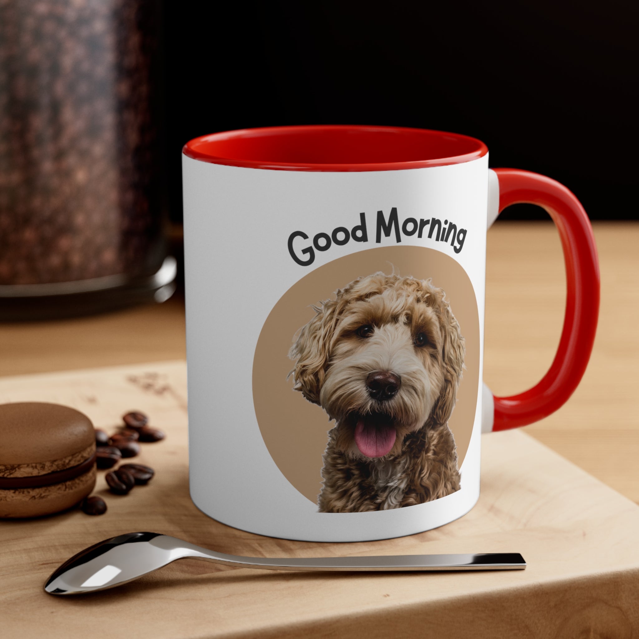 Custom Good Morning Doodle Dog Coffee Mug, 11oz Multi Colors Classic Style Dog Lover Gifts Special Dog Gifts Holiday Gifts Printify