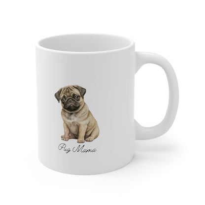 Custom Pug Love Coffee Cup- Dog Lover Gifts- Custom Ceramic Mug 11oz Gifts for Dog Moms Unique Gifts Girls and Dogs Animal Lover Printify