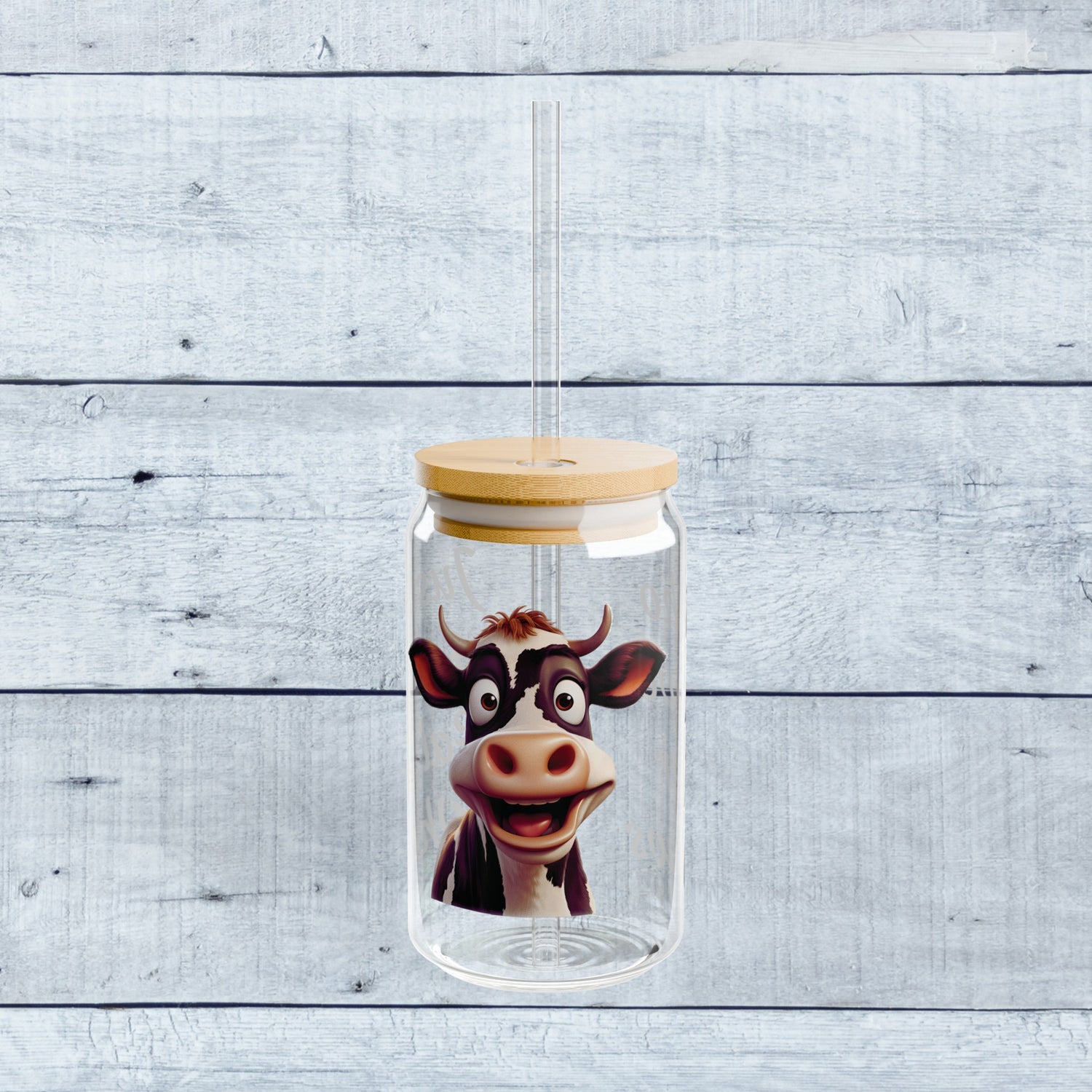 Just A Gal Who Loves her Cow Glass Tumbler 16oz with lid and Straw