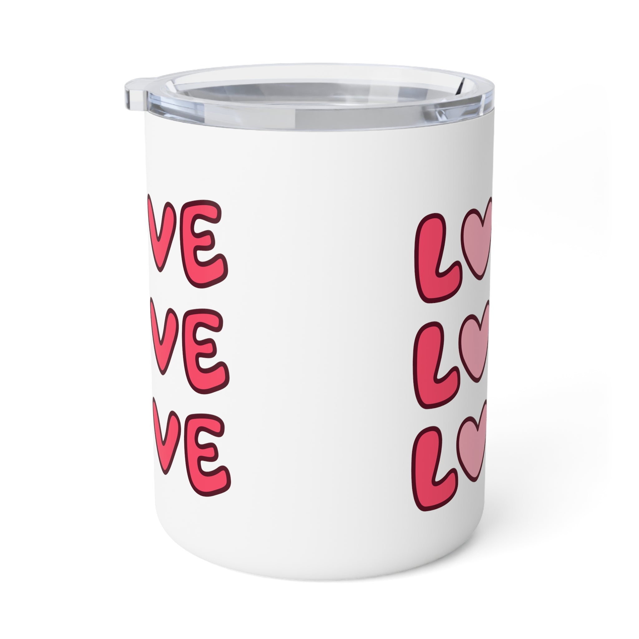 LOVE LOVE LOVE Insulated Coffee Mug, 10oz  for hot and cold drinks