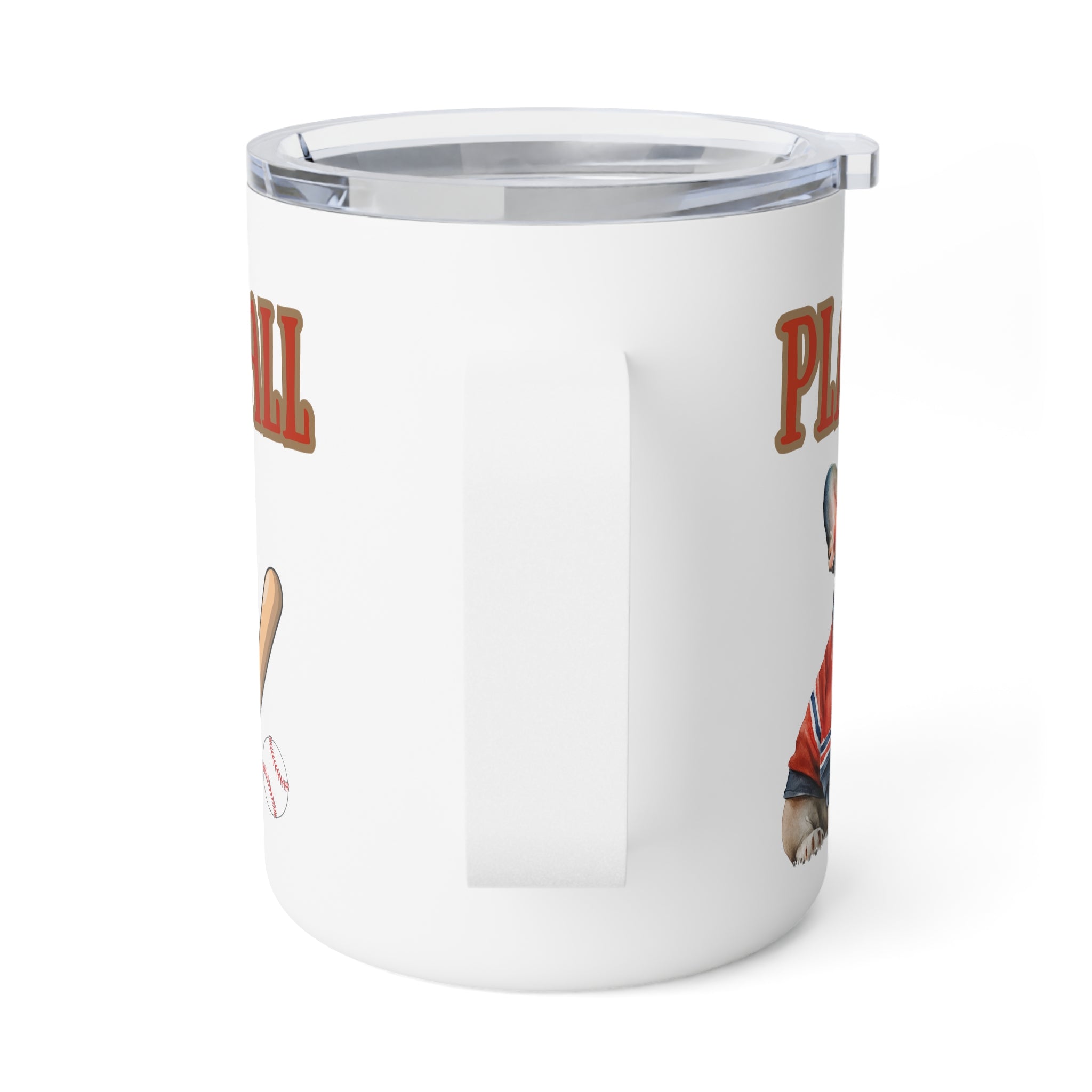 Play Ball with Frenchie Insulated Stainless Steel Coffee Mug, 10oz for hot and cold drinks