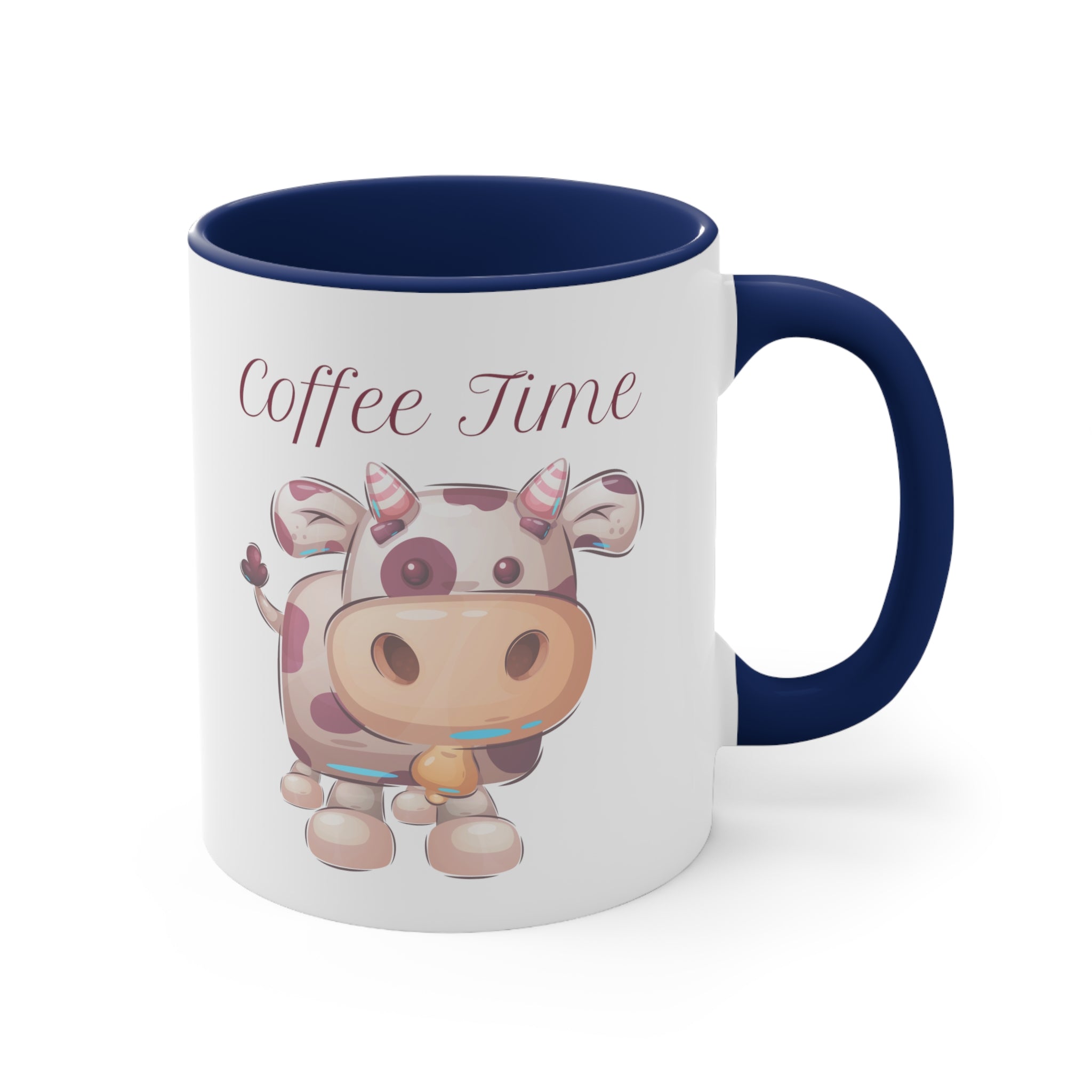 Coffee Time with Cute Cow Multi-Color Coffee Mug for Animal Lovers