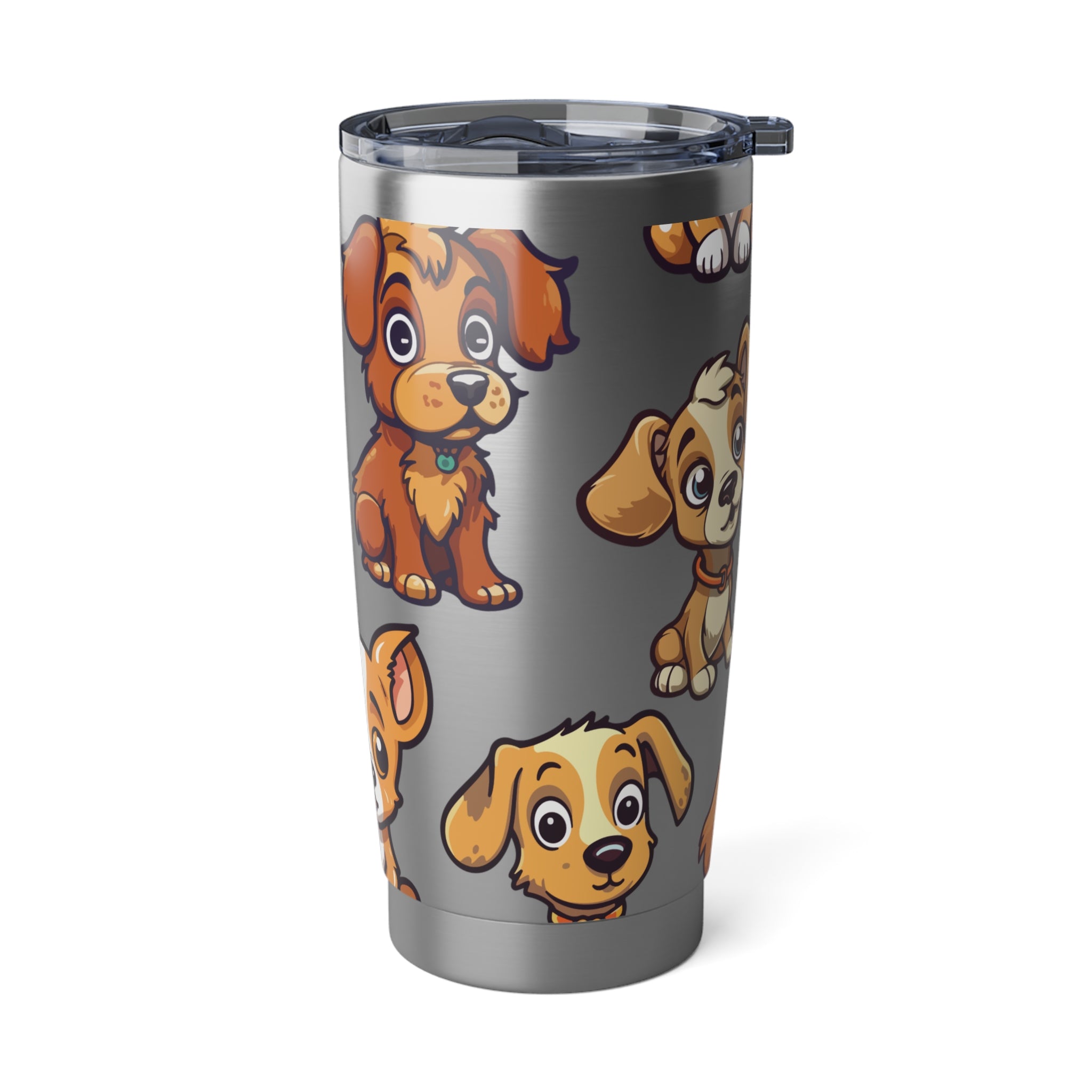 Cute Puppies on Stainless Metal Tumbler 20oz Gift for Dog Lovers and Dog Moms