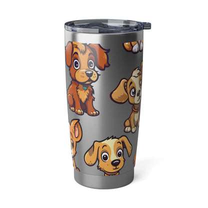 Cute Puppies on Stainless Metal Tumbler 20oz Gift for Dog Lovers and Dog Moms