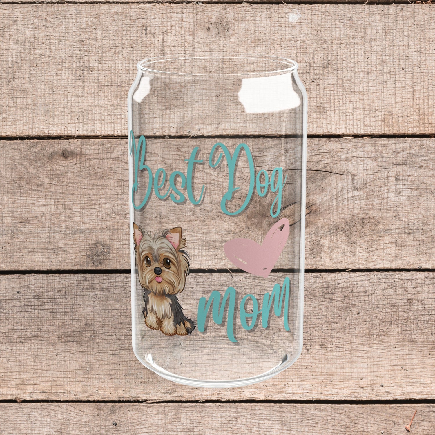 Best Yorkie Dog Mom Glass Tumbler, Sipper Glass, 16oz, gifts for Dog Lovers, Pet Owners, Dog People