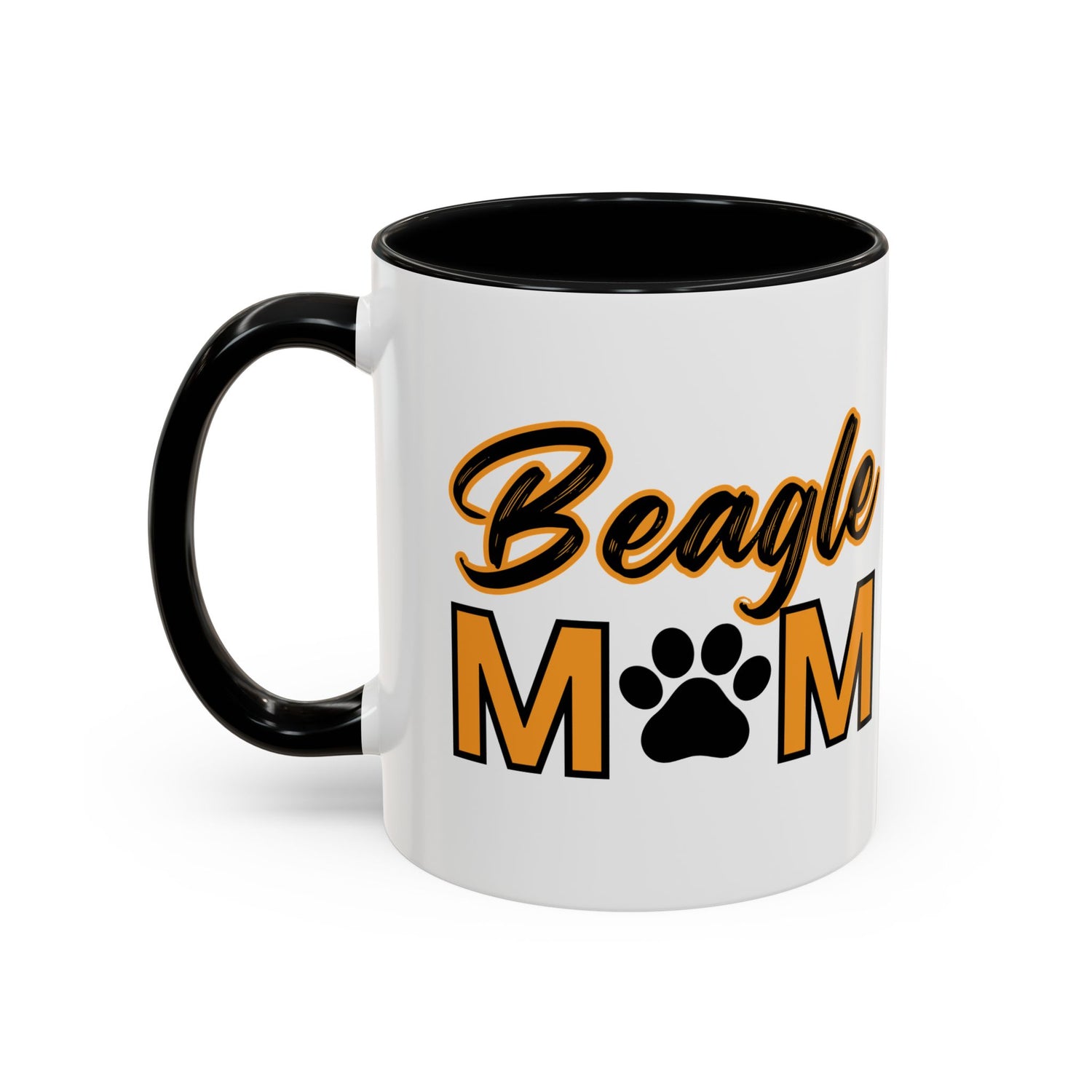 Custom Beagle Mom Coffee Mug with Paw Print – Multi-Color Dog Owner Gift, Personalized Mug for Dog Lovers