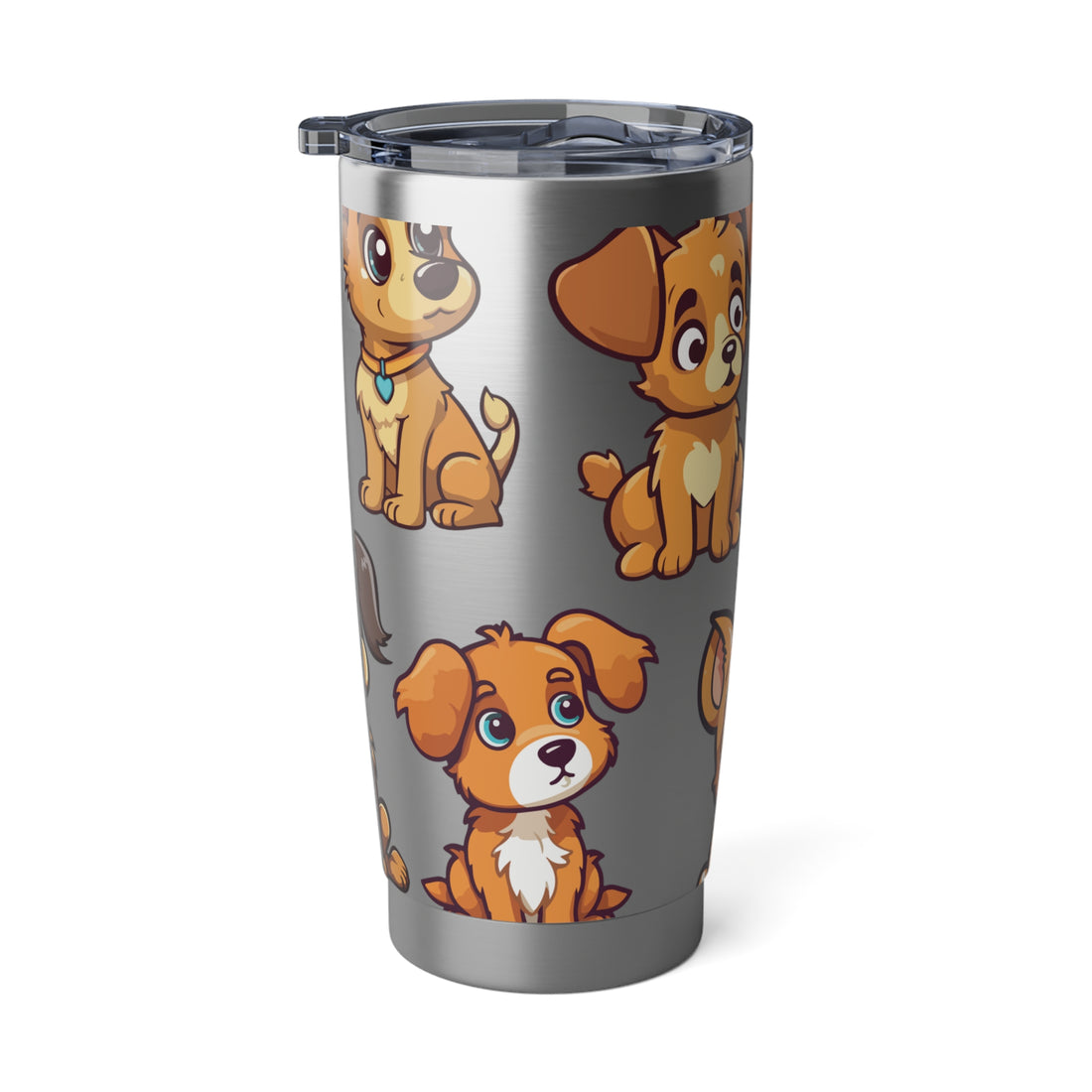 Cute Puppies on Stainless Metal Tumbler 20oz Gift for Dog Lovers and Dog Moms