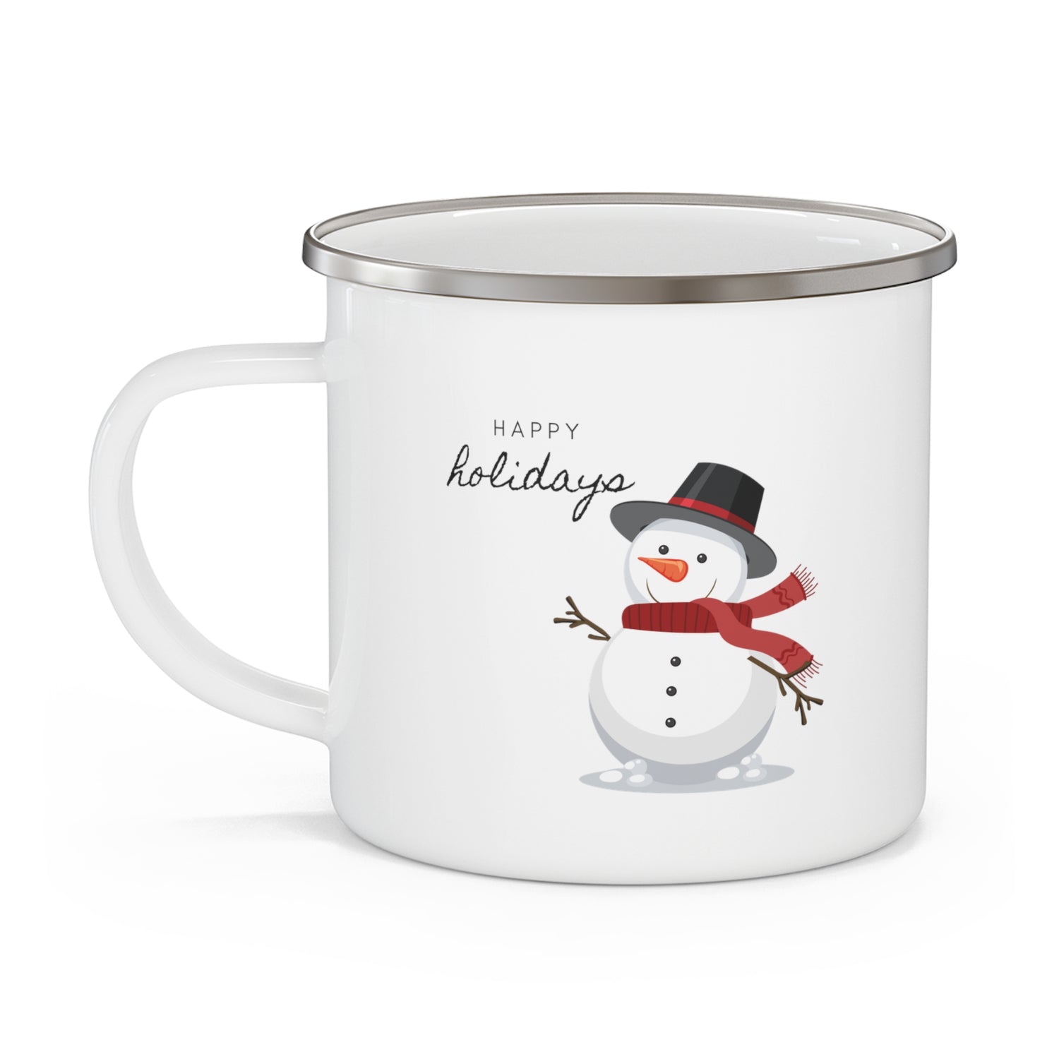 Happy Holidays Snowman Christmas Camping Mug