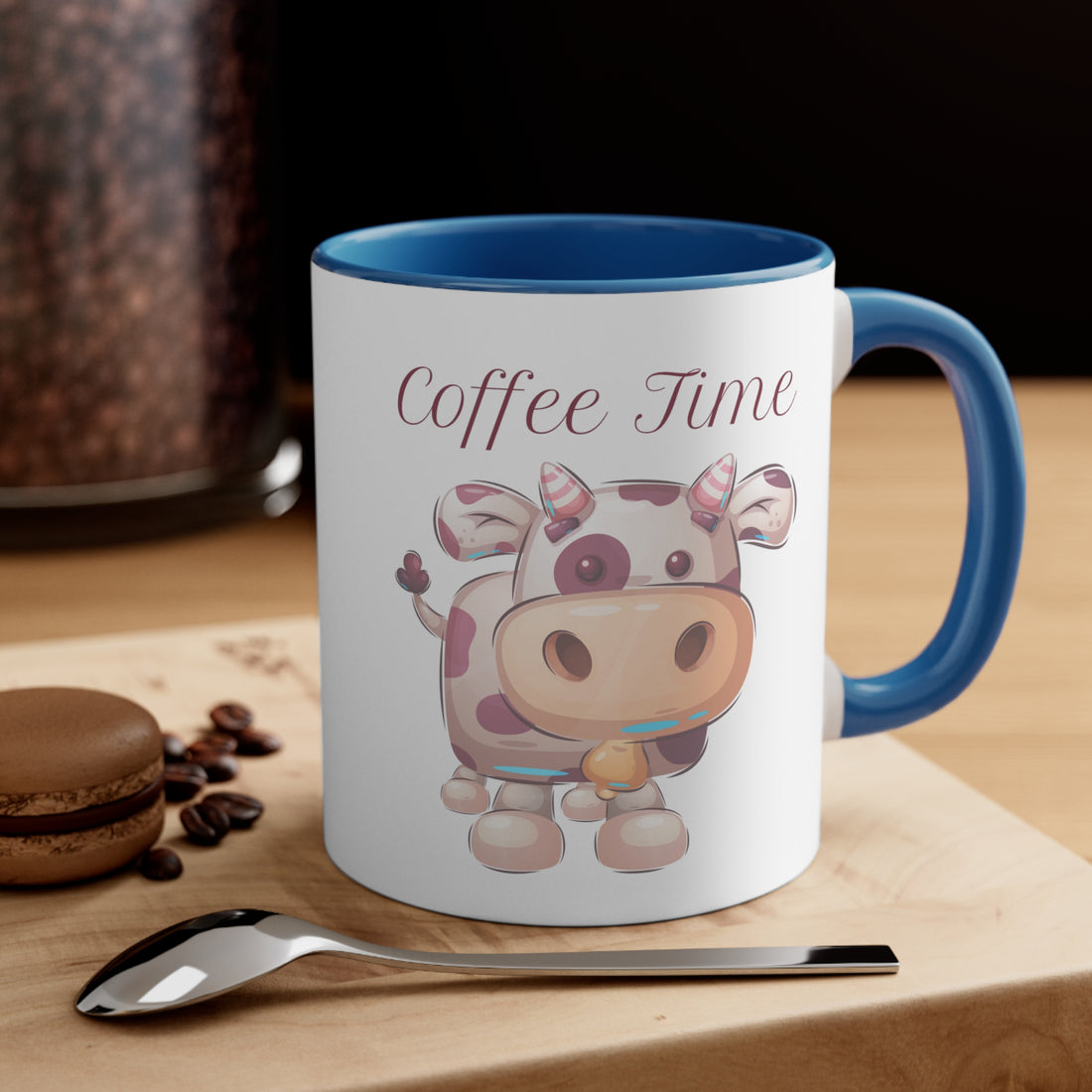 Coffee Time with Cute Cow Multi-Color Coffee Mug for Animal Lovers