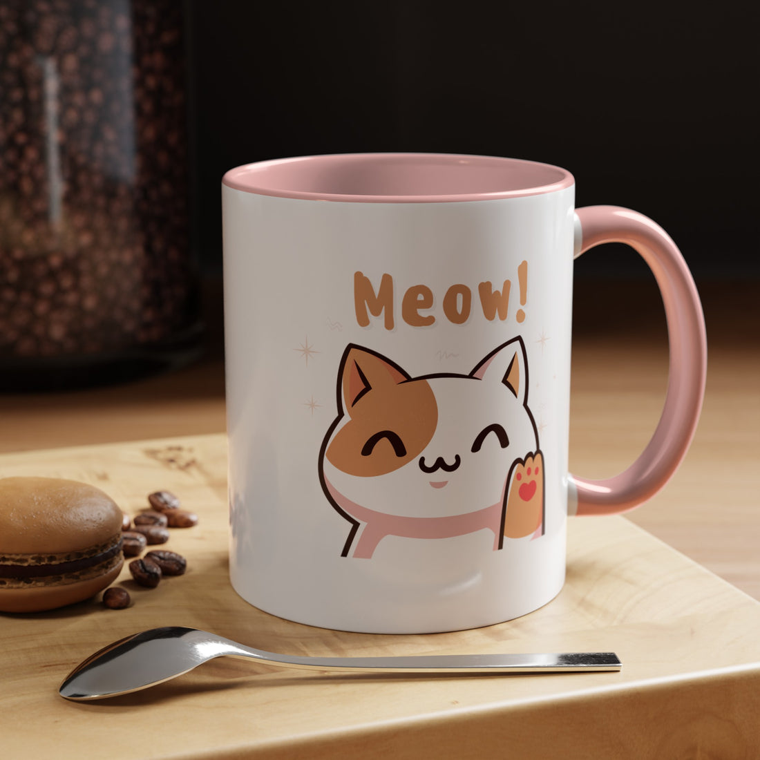 Cute Cat Classic Ceramic Coffee Mug, 11oz Multi Colors for Cat Lovers, Cat Mom, Cat People Gift, Fun Cat Mug