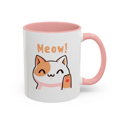 Cute Cat Classic Ceramic Coffee Mug, 11oz Multi Colors for Cat Lovers, Cat Mom, Cat People Gift, Fun Cat Mug