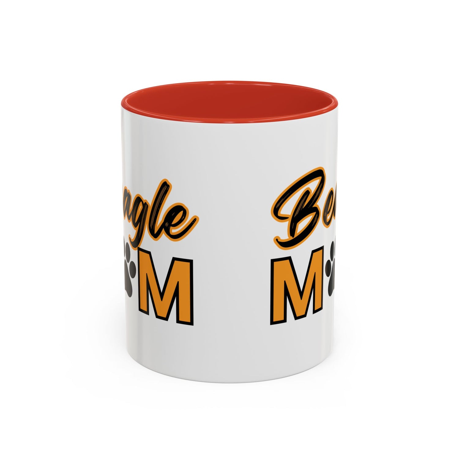 Custom Beagle Mom Coffee Mug with Paw Print – Multi-Color Dog Owner Gift, Personalized Mug for Dog Lovers