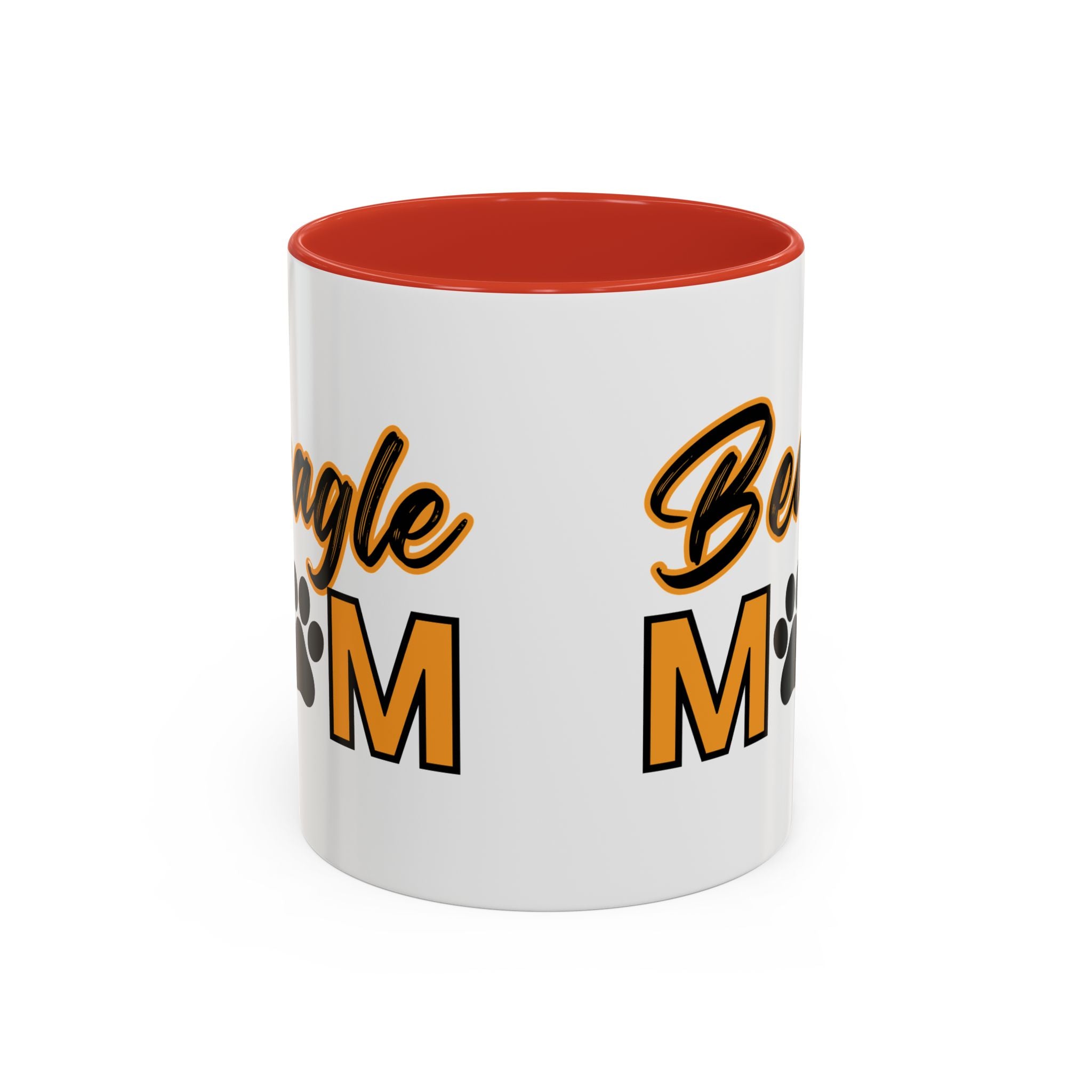 Custom Beagle Mom Coffee Mug with Paw Print – Multi-Color Dog Owner Gift, Personalized Mug for Dog Lovers