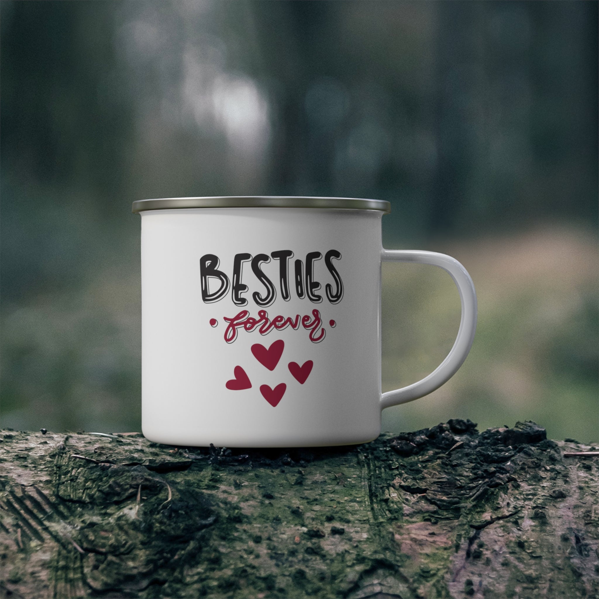 Besties Forever Tin Cup Camping cup hot cocoa mug