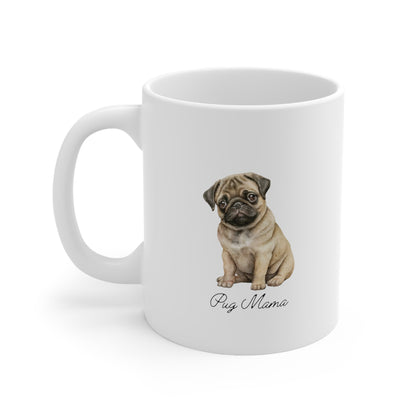 Custom Pug Love Coffee Cup- Dog Lover Gifts- Custom Ceramic Mug 11oz Gifts for Dog Moms Unique Gifts Girls and Dogs Animal Lover Printify