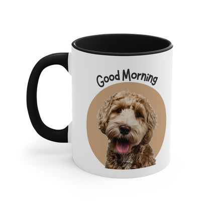Custom Good Morning Doodle Dog Coffee Mug, 11oz Multi Colors Classic Style Dog Lover Gifts Special Dog Gifts Holiday Gifts Printify